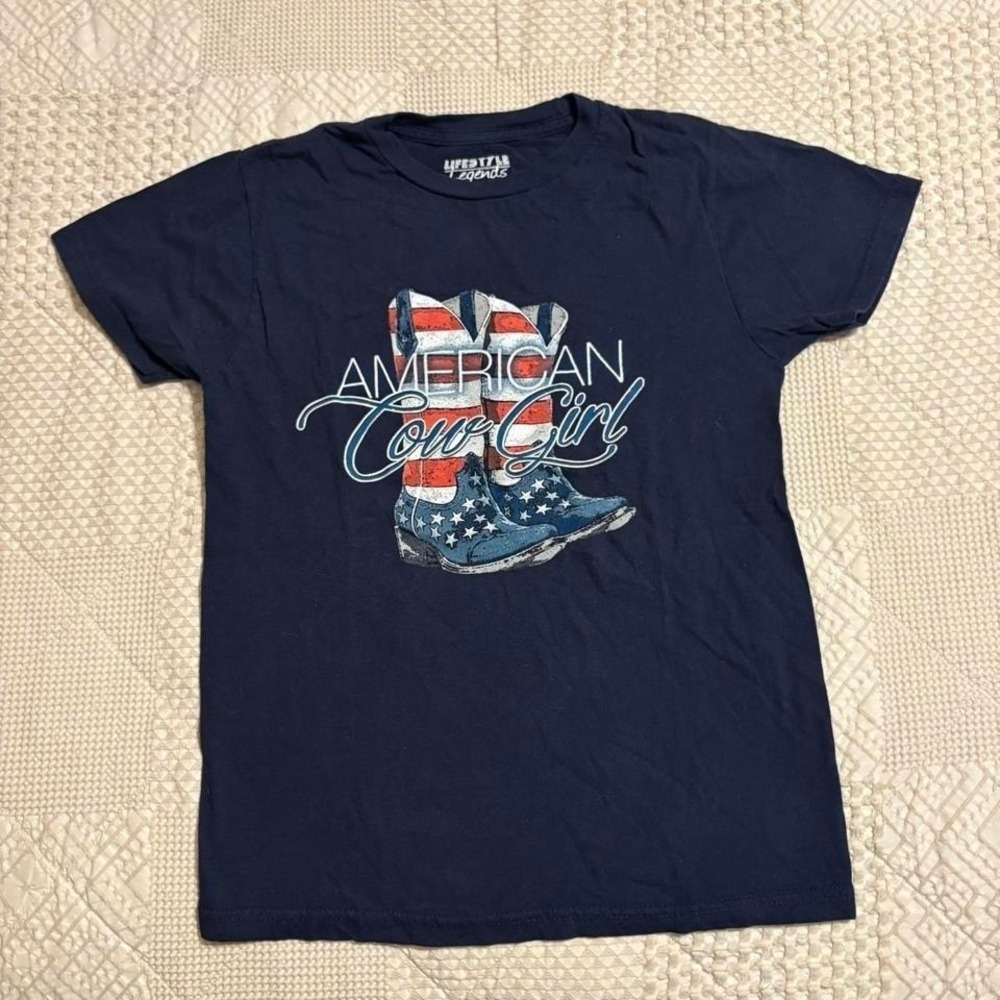 VTG American Cowgirl navy blue graphic tee
